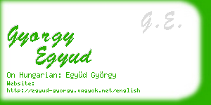 gyorgy egyud business card