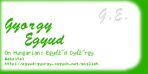 gyorgy egyud business card